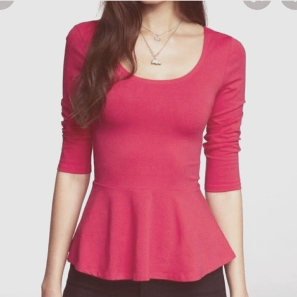 Pink peplum Express shirt